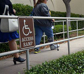 Women walking on ramp